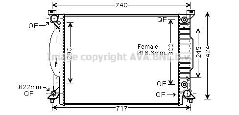 Prasco AI2242 Radiator, engine cooling AI2242