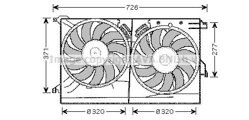 Prasco SB7502 Hub, engine cooling fan wheel SB7502
