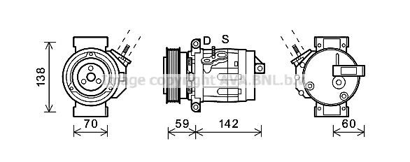 Prasco CTK035 Compressor, air conditioning CTK035