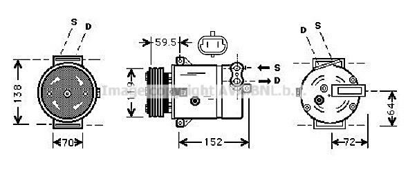 Prasco OLK279 Compressor, air conditioning OLK279