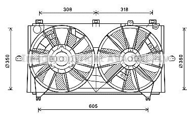 Prasco TO7613 Hub, engine cooling fan wheel TO7613
