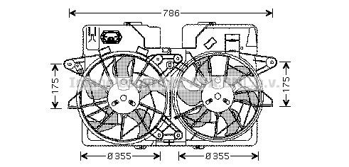 Prasco MZ7533 Hub, engine cooling fan wheel MZ7533