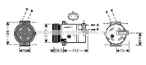 Prasco OLAK318 Compressor, air conditioning OLAK318