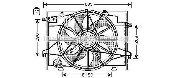 Prasco HY7519 Hub, engine cooling fan wheel HY7519