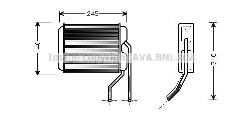 Prasco DWA6026 Heat exchanger, interior heating DWA6026