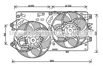 Prasco FT7578 Hub, engine cooling fan wheel FT7578