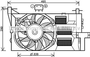Prasco FT7563 Hub, engine cooling fan wheel FT7563