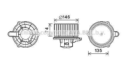 Prasco HY8350 Cabin ventilation motor HY8350