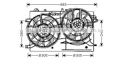 Prasco SB7503 Hub, engine cooling fan wheel SB7503