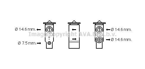 Prasco HY1289 Air conditioner expansion valve HY1289