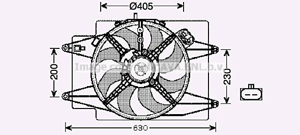 Prasco AL7508 Hub, engine cooling fan wheel AL7508