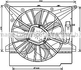Prasco VO7509 Hub, engine cooling fan wheel VO7509