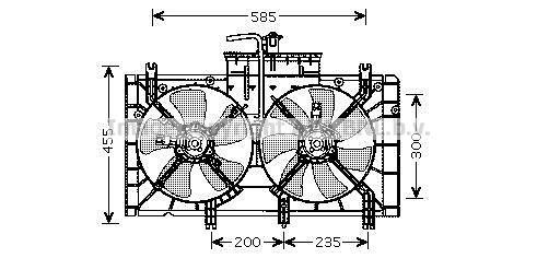 Prasco MZ7537 Hub, engine cooling fan wheel MZ7537