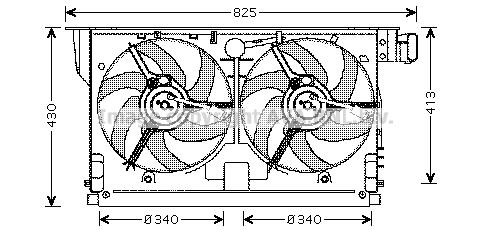 Prasco PE7519 Hub, engine cooling fan wheel PE7519