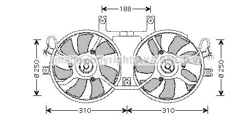 Prasco MT7512 Hub, engine cooling fan wheel MT7512