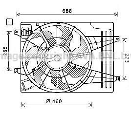 Prasco HY7540 Hub, engine cooling fan wheel HY7540