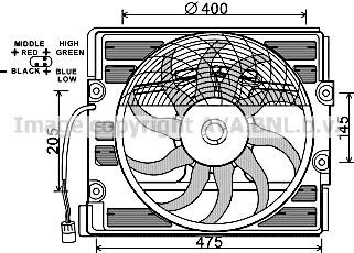 Prasco BW7527 Hub, engine cooling fan wheel BW7527