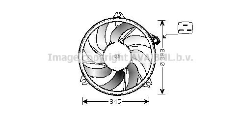 Prasco PE7524 Hub, engine cooling fan wheel PE7524