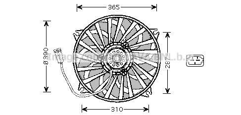 Prasco PE7535 Hub, engine cooling fan wheel PE7535