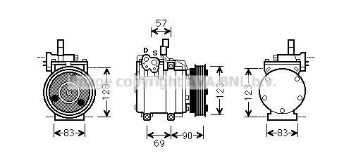 Prasco HYK266 Compressor, air conditioning HYK266