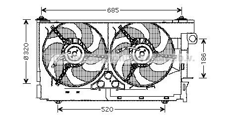 Prasco CN7516 Hub, engine cooling fan wheel CN7516