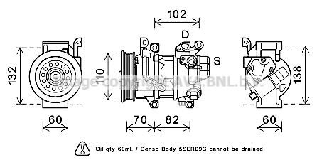 Prasco TOK622 Compressor, air conditioning TOK622