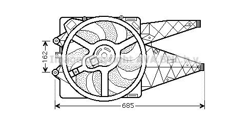 Prasco FT7530 Hub, engine cooling fan wheel FT7530