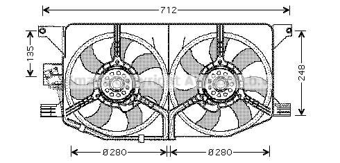 Prasco MS7510 Hub, engine cooling fan wheel MS7510