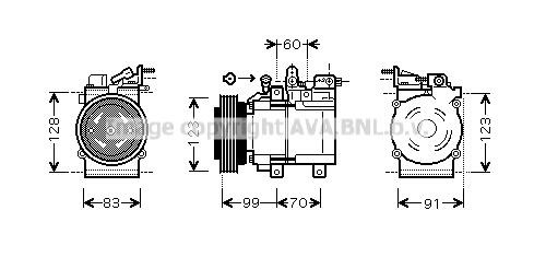Prasco HYK138 Compressor, air conditioning HYK138