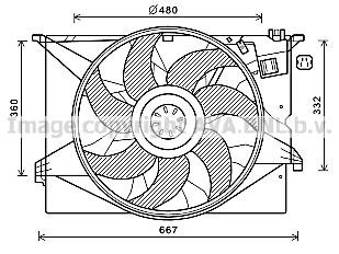 Prasco MS7670 Hub, engine cooling fan wheel MS7670