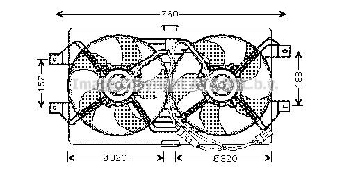 Prasco CR7507 Hub, engine cooling fan wheel CR7507