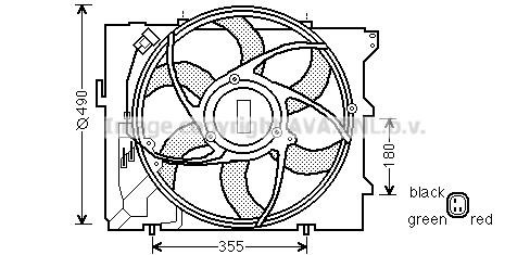 Prasco BW7523 Hub, engine cooling fan wheel BW7523