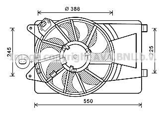 Prasco AL7518 Hub, engine cooling fan wheel AL7518