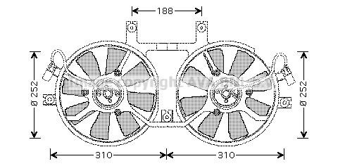 Prasco MT7519 Hub, engine cooling fan wheel MT7519