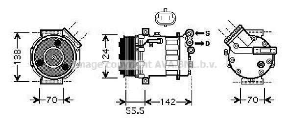 Prasco SBK069 Compressor, air conditioning SBK069