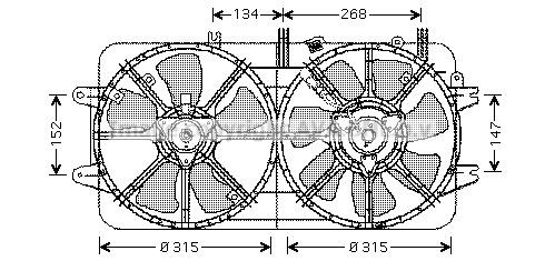 Prasco MZ7519 Hub, engine cooling fan wheel MZ7519