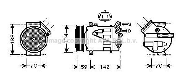 Prasco OLK450 Compressor, air conditioning OLK450