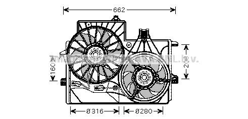 Prasco OL7528 Hub, engine cooling fan wheel OL7528