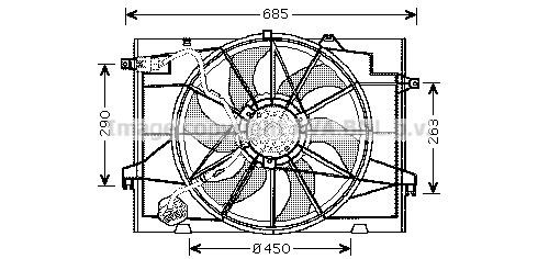Prasco HY7520 Hub, engine cooling fan wheel HY7520