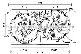 Prasco FT7607 Hub, engine cooling fan wheel FT7607