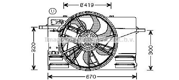Prasco VO7508 Hub, engine cooling fan wheel VO7508