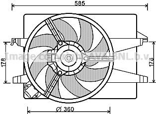 Prasco FD7553 Hub, engine cooling fan wheel FD7553