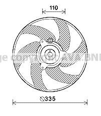 Prasco PE7551 Hub, engine cooling fan wheel PE7551