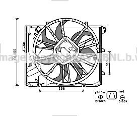 Prasco BW7528 Hub, engine cooling fan wheel BW7528
