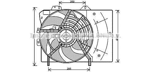 Prasco PE7539 Hub, engine cooling fan wheel PE7539