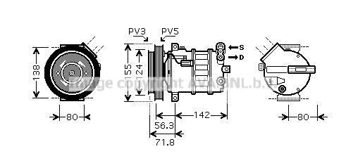 Prasco ALK107 Compressor, air conditioning ALK107