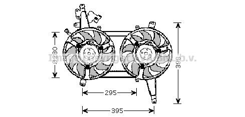 Prasco FT7542 Hub, engine cooling fan wheel FT7542