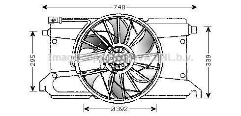 Prasco MZ7538 Hub, engine cooling fan wheel MZ7538