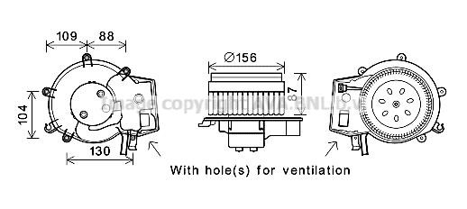 Prasco MS8625 Cabin ventilation motor MS8625