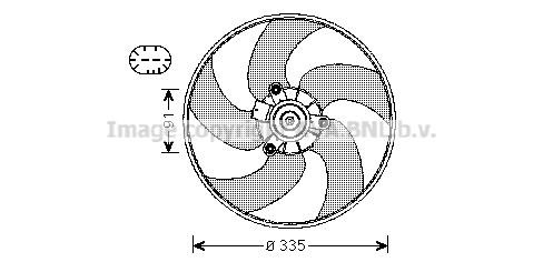 Prasco PE7553 Hub, engine cooling fan wheel PE7553